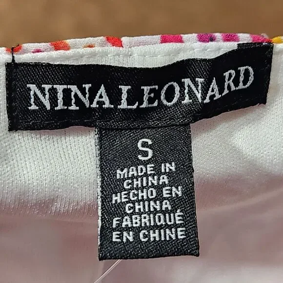 Nina Leonard Chiffon Dress For Women Size Small Lined 3/4 Sleve - Picture 10 of 12